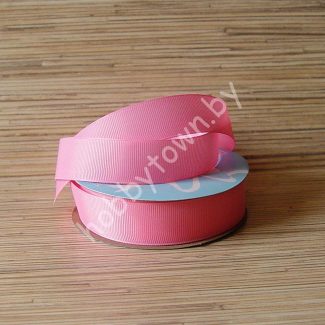 Лента репсовая, ширина 25мм, (цв. яркий розовый 155) 1 метр