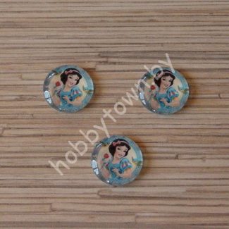 Кабошон Белоснежка 25 мм (стекло) 1шт.