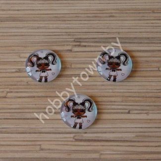 Кабошон Куколка -54, 25 мм (стекло) 1шт.