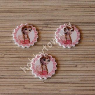 Кабошон-вырубка Холодное сердце Анна 30 мм 1шт.