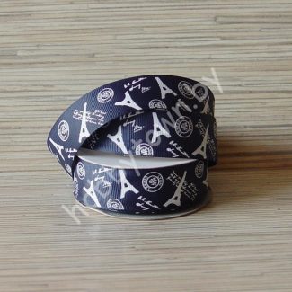 Лента репсовая 25 мм "Париж" (цв. тёмно-синий) 1 м