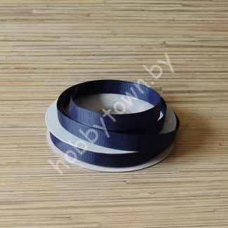 Лента репсовая, ширина 12 мм, (цв. т. синий 374) 1 метр