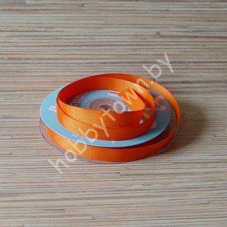 Лента репсовая, ширина 12 мм, (цв. ярко-оранжевый 751) 1 метр