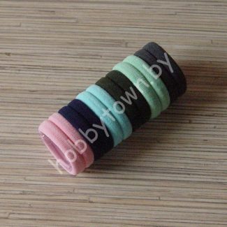 Набор бесшовных резинок для волос 4 см (цв.ассорти-9 ) 12 шт.