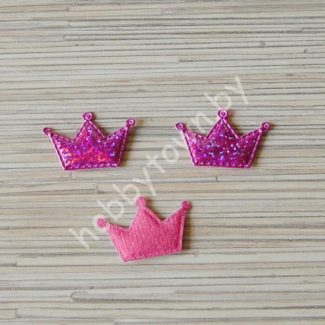 Патч Корона 3D 27х40мм (цв. фуксия) 1шт.