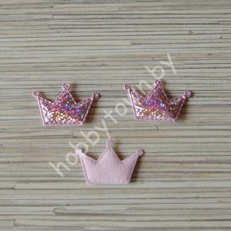 Патч Корона 3D 27х40мм (цв. св-розовый) 1шт.