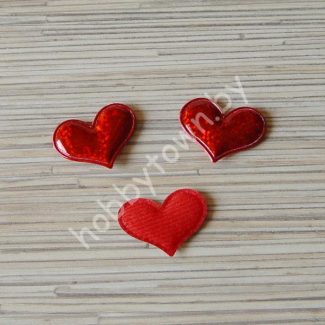 Патч Сердце 3D 27х37мм (цв. красный) 1шт.