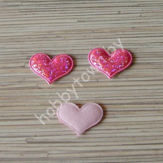Патч Сердце 3D 27х37мм (цв. ярко-розовый) 1шт.