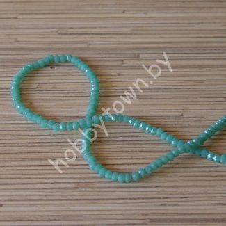 Бусины стеклянные матовые Rondelle, 4 мм (цв. тиффани 607 ) 10 шт.