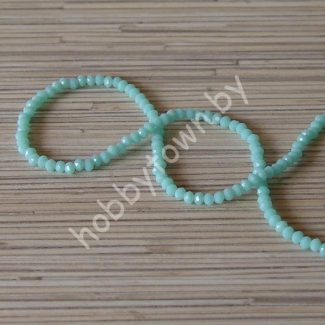 Бусины стеклянные матовые Rondelle, 4 мм (цв.аквамарин 606) 10 шт.