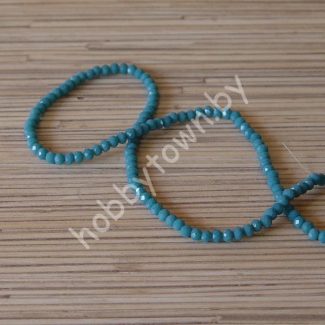 Бусины стеклянные матовые Rondelle, 4 мм (цв.бирюзовый 561) 10 шт.