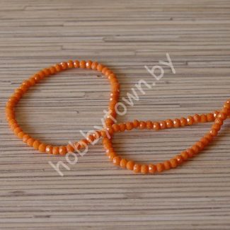 Бусины стеклянные матовые Rondelle, 4 мм (цв.оранжевый 508) 10 шт.