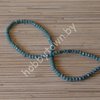 Бусины стеклянные матовые Rondelle, 4 мм (цв.серо-синий 562) 10 шт.