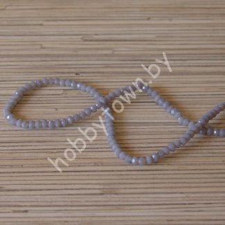 Бусины стеклянные матовые Rondelle, 4 мм (цв.серый 586) 10 шт.