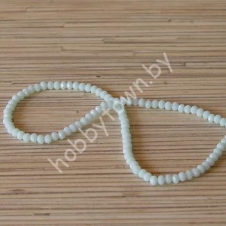 Бусины стеклянные матовые Rondelle, 4 мм (цв.св-голубой 542) 10 шт.