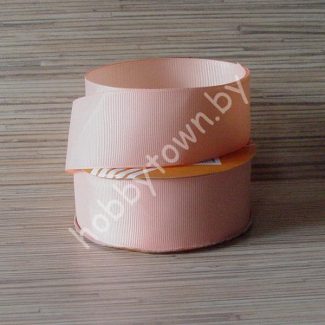 Лента репсовая, ширина 38 мм, (цв. св-персиковый 714) 1 метр