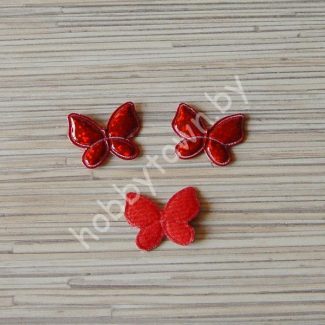 Патч Бабочка 3D 25х32мм (цв. красный) 1шт.