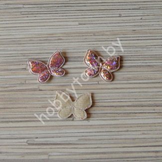 Патч Бабочка 3D 25х32мм (цв. персиковый) 1шт.