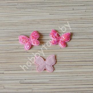Патч Бабочка 3D 25х32мм (цв. ярко-розовый) 1шт.