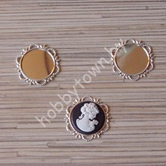 Рамка для кабошона металл 25мм (цв. серебро) 1шт.