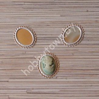 Рамка для кабошона металл 18x25мм (цв. серебро) 1шт.