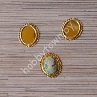 Рамка для кабошона металл 18x25мм (цв. золото) 1шт.