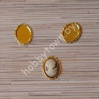 Рамка для кабошона металл 18x25мм (цв. золото) 1шт.