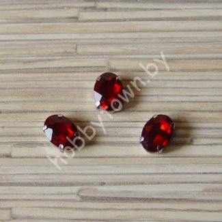 Стразы пришивные Овал 14x10 мм (цв. бордовый) 1 шт.