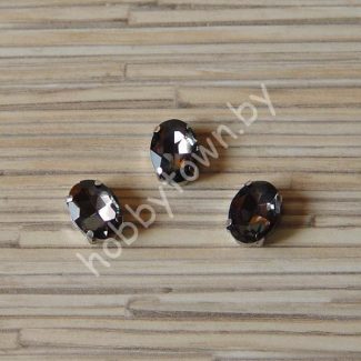 Стразы пришивные Овал 14x10 мм (цв. графитовый 2) 1 шт.