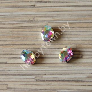 Стразы пришивные Овал 14x10 мм (цв. радужный 23) 1 шт.