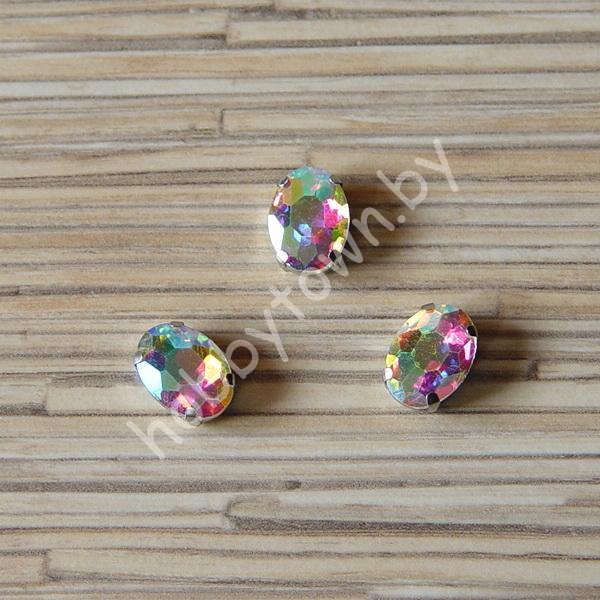 Стразы пришивные Овал 14x10 мм (цв. радужный 23) 1 шт.