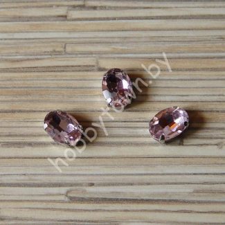 Стразы пришивные Овал 14x10 мм (цв. св-розовый 20) 1 шт.