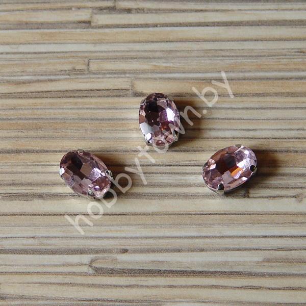 Стразы пришивные Овал 14x10 мм (цв. св-розовый 20) 1 шт.