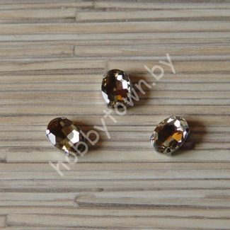 Стразы пришивные Овал 14x10 мм (цв. св-золото 3) 1 шт.