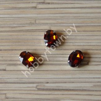 Стразы пришивные Овал 14x10 мм (цв. тёмно-коричневый 4) 1 шт.