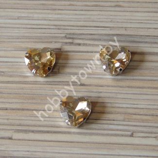 Стразы пришивные Сердечко 16 мм (цв. бежевый 22) 1 шт.