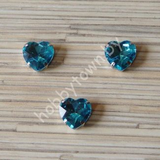 Стразы пришивные Сердечко 16 мм (цв. голубой 12) 1 шт.