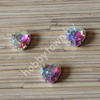 Стразы пришивные Сердечко 16 мм (цв. радужный 23) 1 шт.