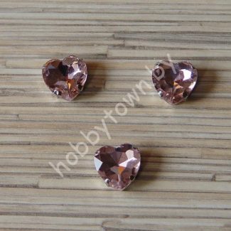 Стразы пришивные Сердечко 16 мм (цв. св-розовый 20) 1 шт.