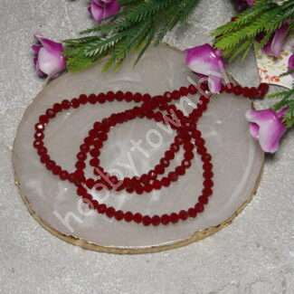 Бусины стеклянные матовые Rondelle, 4 мм (цв.бордовый 504) 10 шт.