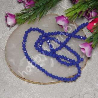 Бусины стеклянные матовые Rondelle, 4 мм (цв.синий 600) 10 шт.