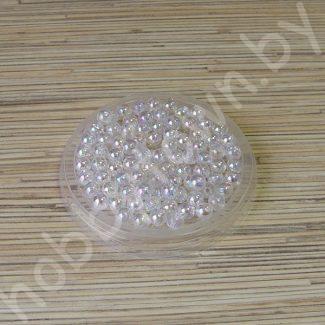 Бусины пластиковые радужные 10 мм (цв. прозрачный радужный) 10 шт.