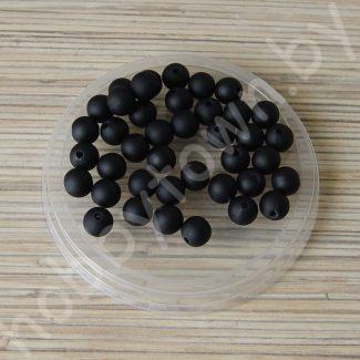 Бусины пластиковые матовые 10 мм (цв. чёрный) 10 шт.