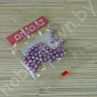 Бусины пластиковые перламутр 6 мм (цв. фиолетовый 13) 50 шт.