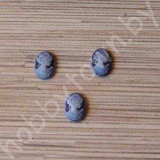 Кабошон Камея 18x25 мм (цв. синий) 1шт.