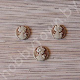 Кабошон камея акрил 25 мм (цв. бронзовый) 1шт.