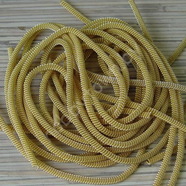 Канитель витая, мягкая, матовая 3,0 мм (цв. золото) 5 гр.