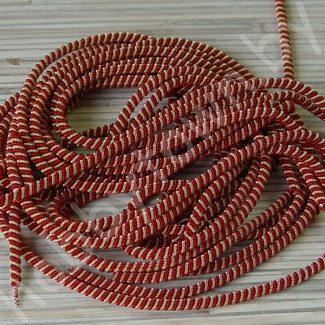 Канитель витая, мягкая, матовая 3,5 мм (цв. золото/красный) 5 гр.