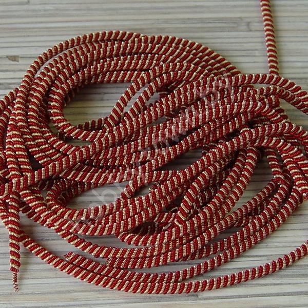 Канитель витая, мягкая, матовая 3,5 мм (цв. золото/красный) 5 гр.