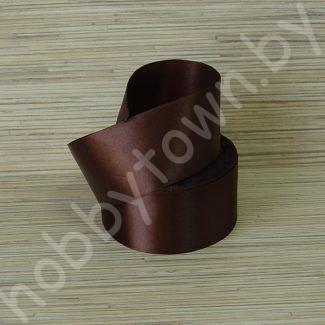 Лента атласная 50 мм (цв. тёмно-коричневый 032) 1 метр